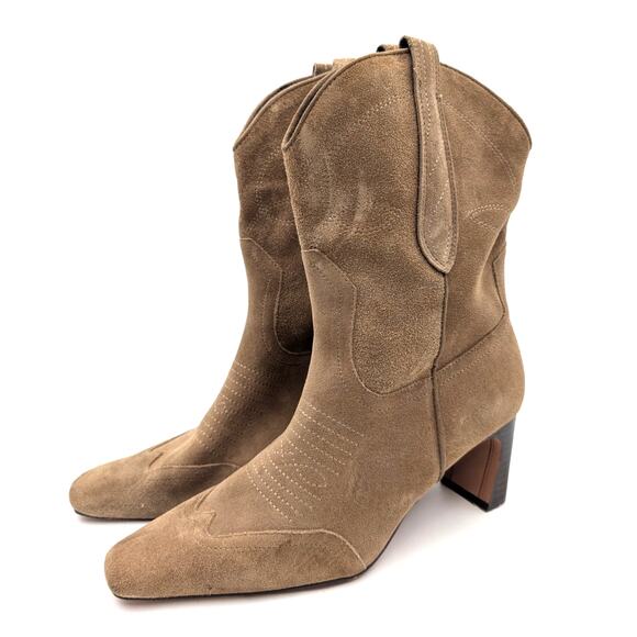 Steve Madden Josefine Western Boots Square Toe Women's Brown Size US10 EU41 - Picture 1 of 10